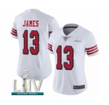 Women's San Francisco 49ers #13 Richie James Limited White Rush Vapor Untouchable Super Bowl LIV Bound Football Jersey