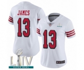 Women's San Francisco 49ers #13 Richie James Limited White Rush Vapor Untouchable Super Bowl LIV Bound Football Jersey