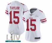 Women's San Francisco 49ers #15 Trent Taylor White Vapor Untouchable Limited Player Super Bowl LIV Bound Football Jersey
