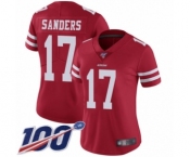 Women's San Francisco 49ers #17 Emmanuel Sanders Red Team Color Vapor Untouchable Limited Player 100th Season Football Jersey