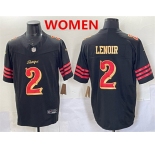 Women's San Francisco 49ers #2 Deommodore Lenoir Black 2025 F.U.S.E. “Rivalries†Vapor Limited Stitched Football Jersey