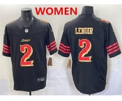Women's San Francisco 49ers #2 Deommodore Lenoir Black 2025 F.U.S.E. “Rivalries” Vapor Limited Stitched Football Jersey