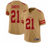 Women's San Francisco 49ers #21 Deion Sanders Limited Gold Inverted Legend Football Jersey