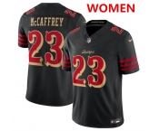 Women's San Francisco 49ers #23 Christian McCaffrey Black 2025 F.U.S.E. “Rivalries” Vapor Limited Stitched Football Jersey