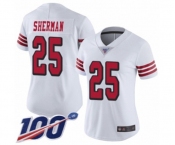 Women's San Francisco 49ers #25 Richard Sherman Limited White Rush Vapor Untouchable 100th Season Football Jersey