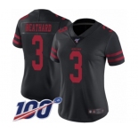 Women's San Francisco 49ers #3 C. J. Beathard Black Vapor Untouchable Limited Player 100th Season Football Jersey