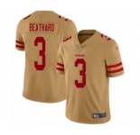 Women's San Francisco 49ers #3 C. J. Beathard Limited Gold Inverted Legend Football Jersey