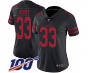Women's San Francisco 49ers #33 Tarvarius Moore Black Vapor Untouchable Limited Player 100th Season Football Jersey