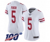 Women's San Francisco 49ers #5 Bradley Pinion White Vapor Untouchable Limited Player 100th Season Football Jersey