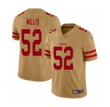 Women's San Francisco 49ers #52 Patrick Willis Limited Gold Inverted Legend Football Jersey