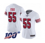 Women's San Francisco 49ers #55 Dee Ford Limited White Rush Vapor Untouchable 100th Season Football Jersey