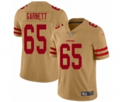 Women's San Francisco 49ers #65 Joshua Garnett Limited Gold Inverted Legend Football Jersey