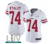 Women's San Francisco 49ers #74 Joe Staley White Vapor Untouchable Limited Player Super Bowl LIV Bound Football Jersey