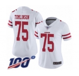 Women's San Francisco 49ers #75 Laken Tomlinson White Vapor Untouchable Limited Player 100th Season Football Jersey