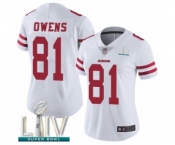 Women's San Francisco 49ers #81 Terrell Owens White Vapor Untouchable Limited Player Super Bowl LIV Bound Football Jersey