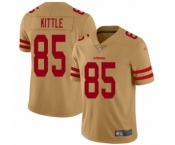 Women's San Francisco 49ers #85 George Kittle Limited Gold Inverted Legend Football Jersey