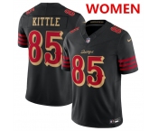 Women's San Francisco 49ers #85 George kittle Black 2025 F.U.S.E. “Rivalries” Vapor Limited Stitched Football Jersey