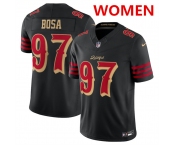 Women's San Francisco 49ers #97 Nick Bosa Black 2025 F.U.S.E. “Rivalries” Vapor Limited Stitched Football Jersey