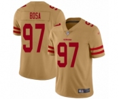 Women's San Francisco 49ers #97 Nick Bosa Limited Gold Inverted Legend Football Jersey