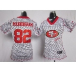nike women nfl jerseys san francisco 49ers #82 mario manningham [fem fan zebra]