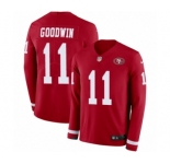 Youth Nike San Francisco 49ers #11 Marquise Goodwin Limited Red Therma Long Sleeve NFL Jersey