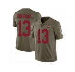 Youth Nike San Francisco 49ers #13 Aaron Burbridge Limited Olive 2017 Salute to Service NFL Jersey