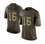 Youth Nike San Francisco 49ers #16 Joe Montana Limited Green Salute to Service NFL Jersey