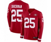 Youth Nike San Francisco 49ers #25 Richard Sherman Limited Red Therma Long Sleeve NFL Jersey