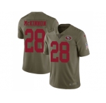 Youth Nike San Francisco 49ers #28 Jerick McKinnon Olive Stitched NFL Limited 2017 Salute to Service Jersey