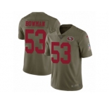 Youth Nike San Francisco 49ers #53 NaVorro Bowman Limited Olive 2017 Salute to Service NFL Jersey