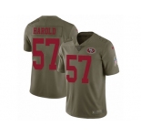 Youth Nike San Francisco 49ers #57 Eli Harold Limited Olive 2017 Salute to Service NFL Jersey