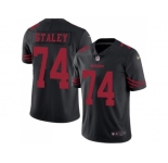 Youth Nike San Francisco 49ers #74 Joe Staley Black Stitched NFL Limited Rush Jersey