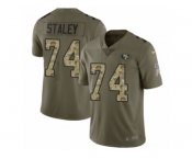 Youth Nike San Francisco 49ers #74 Joe Staley Limited Olive Camo 2017 Salute to Service NFL Jersey