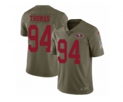 Youth Nike San Francisco 49ers #94 Solomon Thomas Limited Olive 2017 Salute to Service NFL Jersey