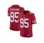 Youth Nike San Francisco 49ers #95 Cornellius Carradine Vapor Untouchable Limited Red Team Color NFL Jersey