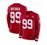 Youth Nike San Francisco 49ers #99 DeForest Buckner Limited Red Therma Long Sleeve NFL Jersey