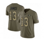 Youth San Francisco 49ers #13 Richie James Limited Olive Camo 2017 Salute to Service Football Jersey
