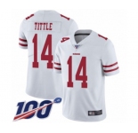 Youth San Francisco 49ers #14 Y.A. Tittle White Vapor Untouchable Limited Player 100th Season Football Jersey
