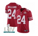 Youth San Francisco 49ers #24 K'Waun Williams Red Team Color Vapor Untouchable Limited Player Super Bowl LIV Bound Football Jersey