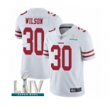 Youth San Francisco 49ers #30 Jeff Wilson White Vapor Untouchable Limited Player Super Bowl LIV Bound Football Jersey