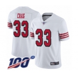 Youth San Francisco 49ers #33 Roger Craig Limited White Rush Vapor Untouchable 100th Season Football Jersey