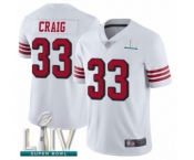 Youth San Francisco 49ers #33 Roger Craig Limited White Rush Vapor Untouchable Super Bowl LIV Bound Football Jersey