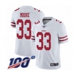 Youth San Francisco 49ers #33 Tarvarius Moore White Vapor Untouchable Limited Player 100th Season Football Jersey