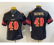 Youth San Francisco 49ers #49 Faithful Black 2025 F.U.S.E. “Rivalries” Vapor Limited Stitched Football Jersey