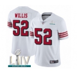 Youth San Francisco 49ers #52 Patrick Willis Limited White Rush Vapor Untouchable Super Bowl LIV Bound Football Jersey