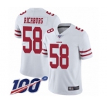 Youth San Francisco 49ers #58 Weston Richburg White Vapor Untouchable Limited Player 100th Season Football Jersey