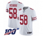 Youth San Francisco 49ers #58 Weston Richburg White Vapor Untouchable Limited Player 100th Season Football Jersey