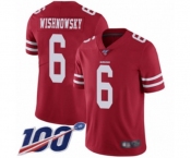 Youth San Francisco 49ers #6 Mitch Wishnowsky Red Team Color Vapor Untouchable Limited Player 100th Season Football Jersey