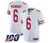 Youth San Francisco 49ers #6 Mitch Wishnowsky White Vapor Untouchable Limited Player 100th Season Football Jersey
