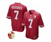 Youth San Francisco 49ers #7 Colin Kaepernick Nike Scarlet 70th Anniversary Patch Game Jersey